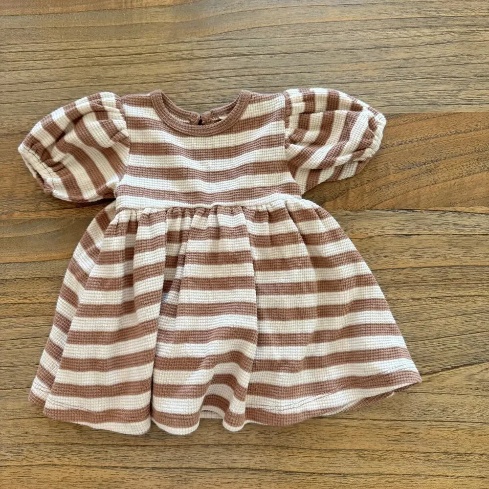 Quincy Mae Darla Harvest Stripe Dress + Bloomers - Size 3-6 months